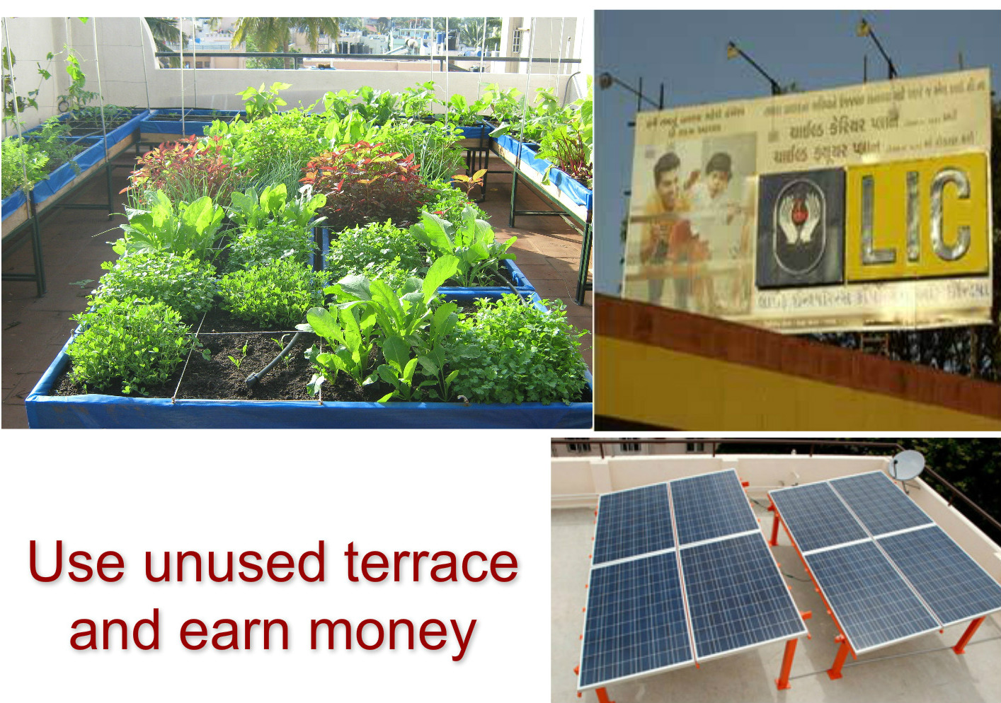 Use the unused terrace of your building and earn benefits.